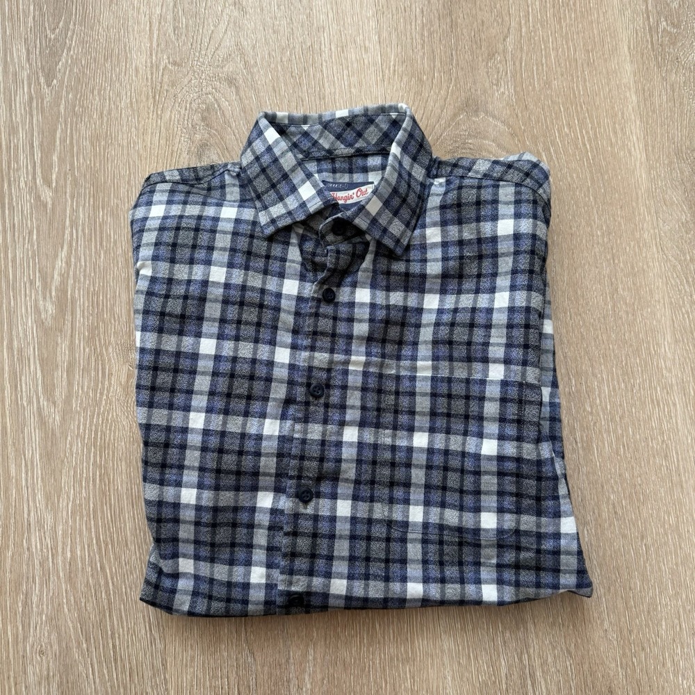 Johnnie O Shirt Mens Medium Plaid Button Down Long Sleeve Performance Preppy - Picture 3 of 5